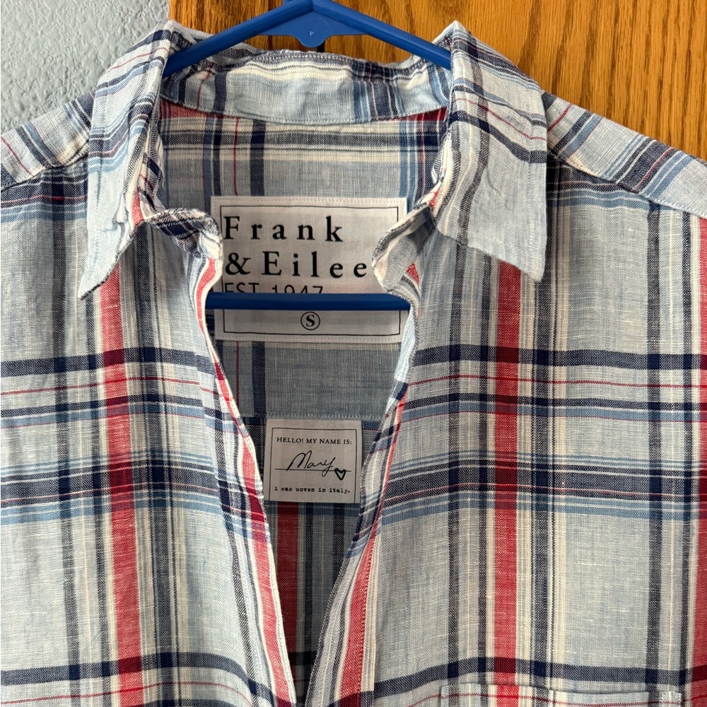 Frank & Eileen Woman's  Plaid Linen Shirt Dress. New. Never worn.